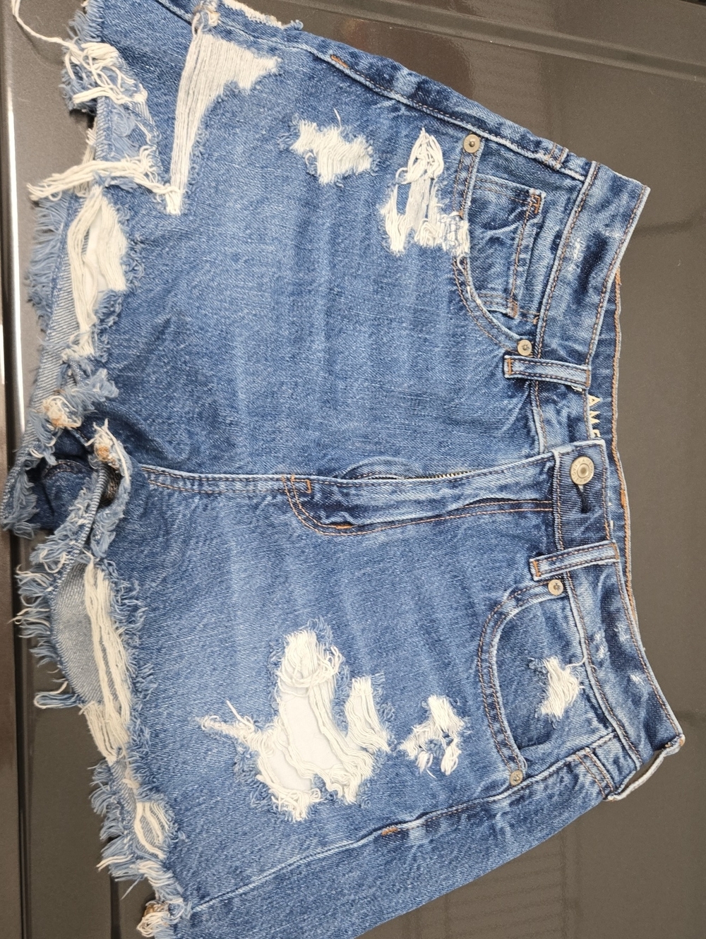 American Eagle Outfitters Distressed Blue Denim Cutoff Shorts